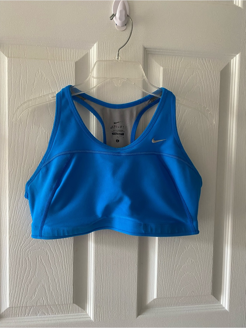 Nike Light Blue Racerback Dry Fit Size L Sports Bra